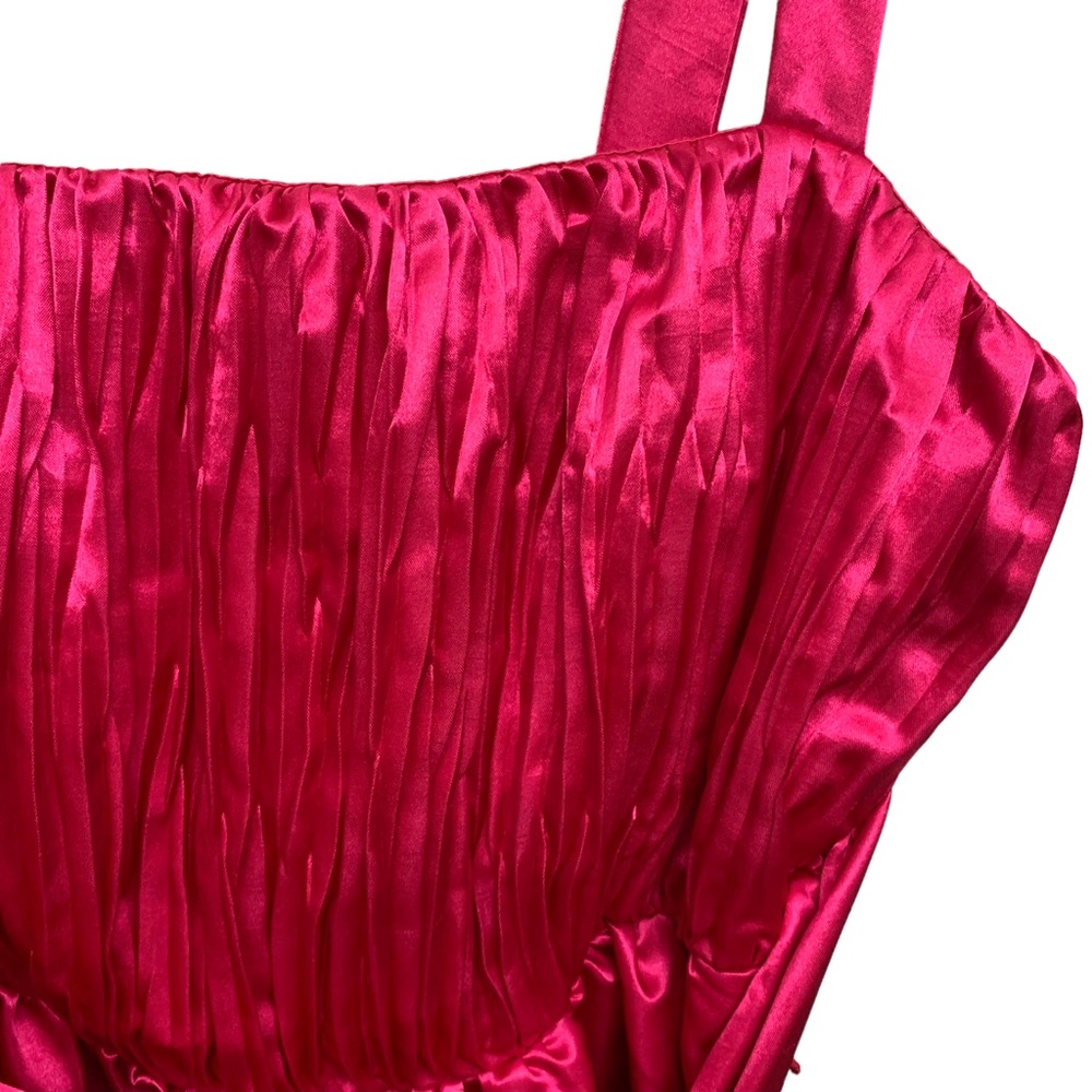 Anthropologie Maeve Hot Pink Satin Mini Dress With Bow NWT - Picture 13 of 15